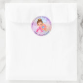 Valentijnsdag Modern Gift met Schattigee Prinses Ronde Sticker (Tas)
