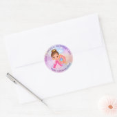 Valentijnsdag Modern Gift met Schattigee Prinses Ronde Sticker (Envelop)