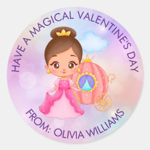 Valentijnsdag Modern Gift met Schattigee Prinses Ronde Sticker