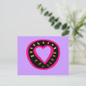 Valentijnsdag Modern Pink Heart Paarse Briefkaart2 Feestdagenkaart (Staand voorkant)