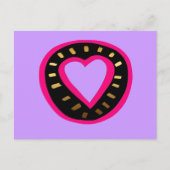 Valentijnsdag Modern Pink Heart Paarse Briefkaart2 Feestdagenkaart (Voorkant)