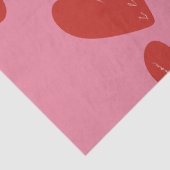 Valentijnsdag Modern Rode & Roze Harten Script Tissuepapier (Detail)
