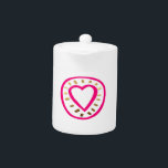 Valentijnsdag - Modern roze hart 2 Thee Pot<br><div class="desc">Modern design voor Valentijnsdag!!</div>