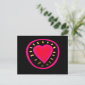 Valentijnsdag Modern Roze Hart Zwart Briefkaart (Staand voorkant)