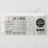 Valentijnsdag Modern Rustic Wood Hearts Cadeaukaar (Achterkant)