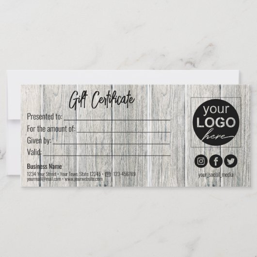 Valentijnsdag Modern Rustic Wood Hearts Cadeaukaar (Achterkant)