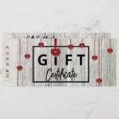 Valentijnsdag Modern Rustic Wood Hearts Cadeaukaar (Voorkant / Achterkant)