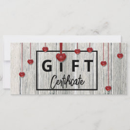 Valentijnsdag Modern Rustic Wood Hearts Cadeaukaar