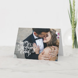 Valentijnsdag Modern Script Aangepaste foto Feestdagen Kaart