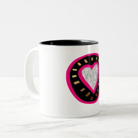 Valentijnsdag Moderne Mok Sjabloon hart (Voorkant links)