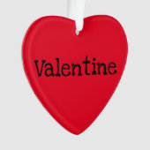 Valentijnsdag Moderne Rode Gepersonaliseerde Boods Ornament (voorkant)