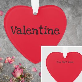 Valentijnsdag Moderne Rode Gepersonaliseerde Boods Ornament