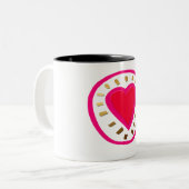Valentijnsdag - Moderne roze Mok van het Hart 1 W (Voorkant links)