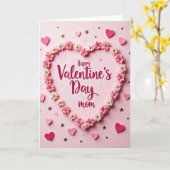 Valentijnsdag Moeder Bloemhart Kaart (Gele Bloem)