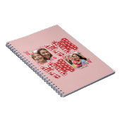 Valentijnsdag Moeder en Kind Roze Rode Geruite Har Notitieboek (Rechterzijde)