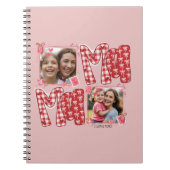 Valentijnsdag Moeder en Kind Roze Rode Geruite Har Notitieboek (Voorkant)