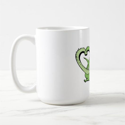 Valentijnsdag Mok Draken Paar Staart van het Hart (Links)