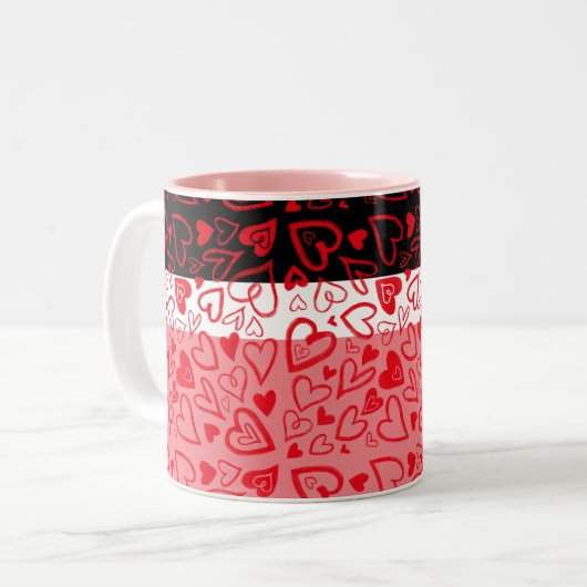 Valentijnsdag mok Fun Red Hearts (Voorkant links)