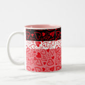 Valentijnsdag mok Fun Red Hearts (Links)