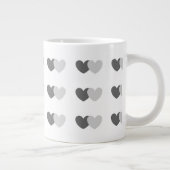 Valentijnsdag Mok met grijs hartenpatroon (Rechts)