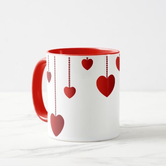 Valentijnsdag Mok met hart (Voorkant links)