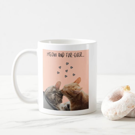 Valentijnsdag Mok, Miauw en Fur-Ever Koffiemok (Met donut)