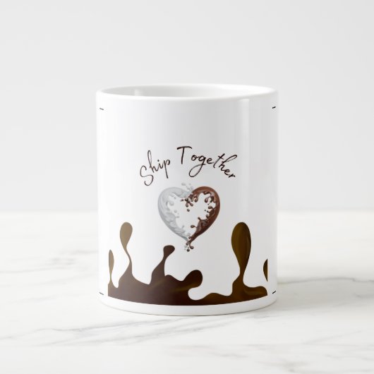 Valentijnsdag Mok Schip Samen Chocolade Hart (Voorkant)
