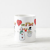 Valentijnsdag Mokken Hart Vuur Sneeuwman (Center)