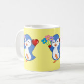 Valentijnsdag Mokken Pinguïn Harten (Voorkant links)