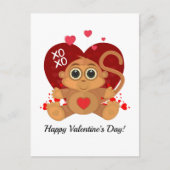 Valentijnsdag Monkey Briefkaart (Voorkant)