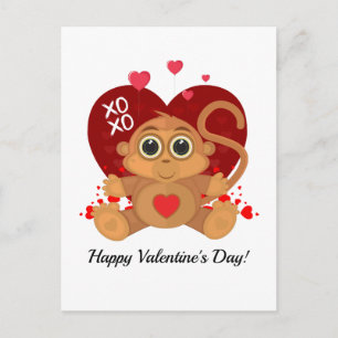 Valentijnsdag Monkey Briefkaart