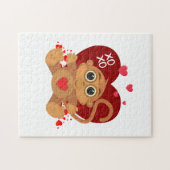 Valentijnsdag Monkey Legpuzzel (Horizontaal)