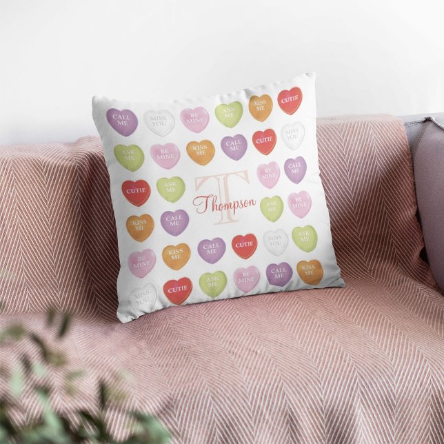 Valentijnsdag Monogram Cute Heart Snoep Kussen (Creator heeft geüpload)