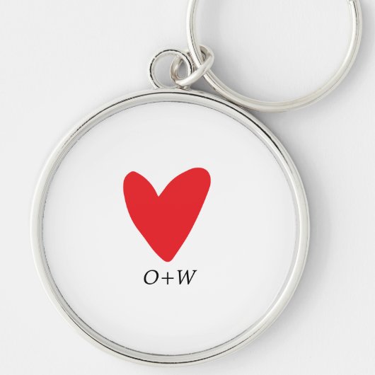 Valentijnsdag monogrammatisch rood hart sleutelhanger (Voorkant)