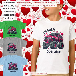 Valentijnsdag Monster Truck Kinder T-shirt