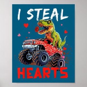 Valentijnsdag Monstertruck Trex Jongen Peuter I St Poster