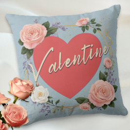 Valentijnsdag Mooie Bloemige Roze Rozen Maatwerk Kussen