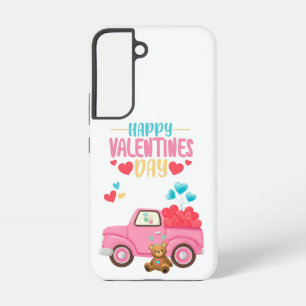 Valentijnsdag Mooie Hartjes Roze Truck Knuffelbeer Samsung Galaxy Hoesje