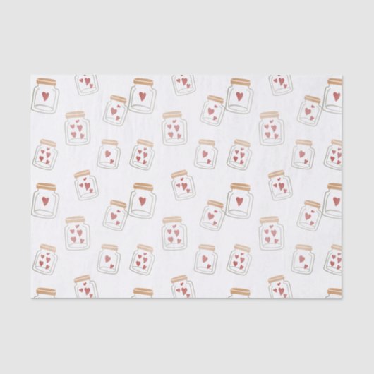 Valentijnsdag Mooie potten van harten Tissuepapier (Voorkant)