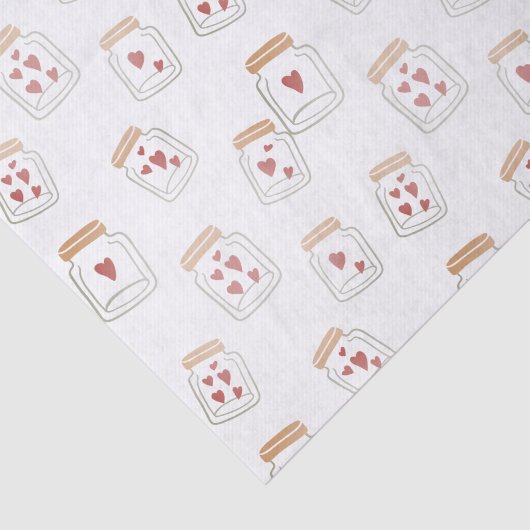 Valentijnsdag Mooie potten van harten Tissuepapier (Detail)