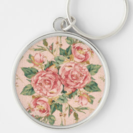 Valentijnsdag, Mooie Roze Rozen Bloemen Sleutelhanger