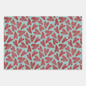 Valentijnsdag Mooie rustieke Doodled Hearts Inpakpapier Vel (Voorkant 3)