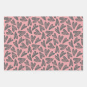 Valentijnsdag Mooie rustieke Doodled Hearts Inpakpapier Vel (Voorkant 2)