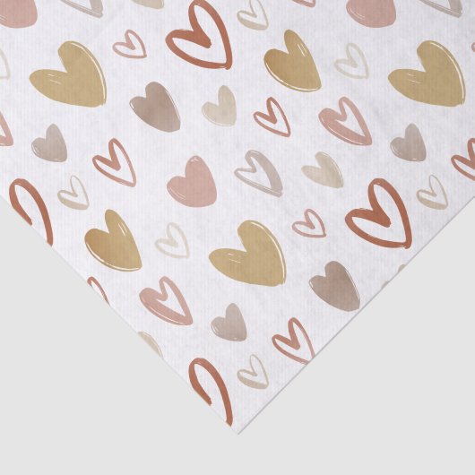 Valentijnsdag Mooie rustieke harten Tissuepapier (Detail)