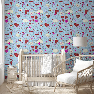 Valentijnsdag motieven - naadloos patroon 1 behang
