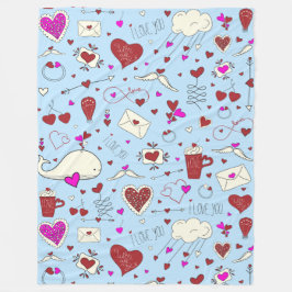 Valentijnsdag motieven - naadloos patroon 1 fleece deken