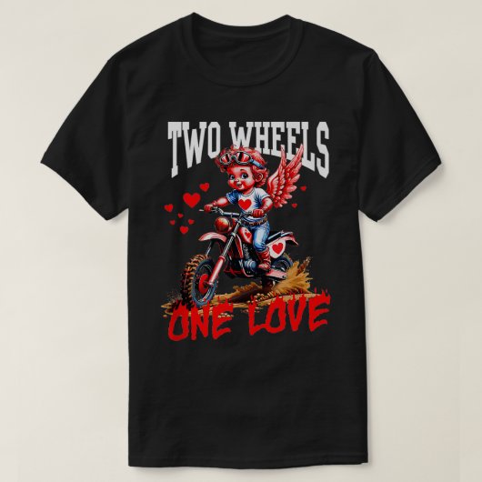 Valentijnsdag Motorcross liefhebbers Funny Cupid B T-shirt (Design voorkant)