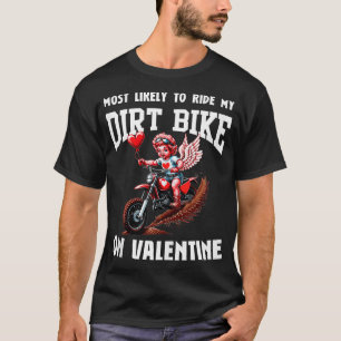 Valentijnsdag Motorcross liefhebbers Funny Cupid B T-shirt