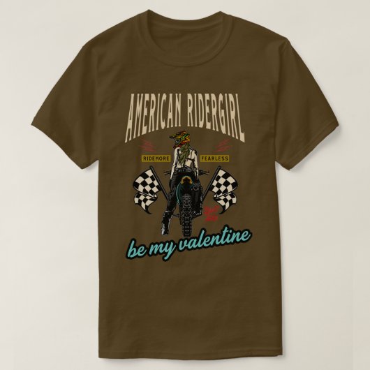 Valentijnsdag motorfiets t-shirt (Design voorkant)