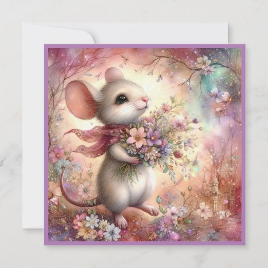 Valentijnsdag Mouse Liefde Schrift Christelijk Feestdagenkaart (Voorkant)